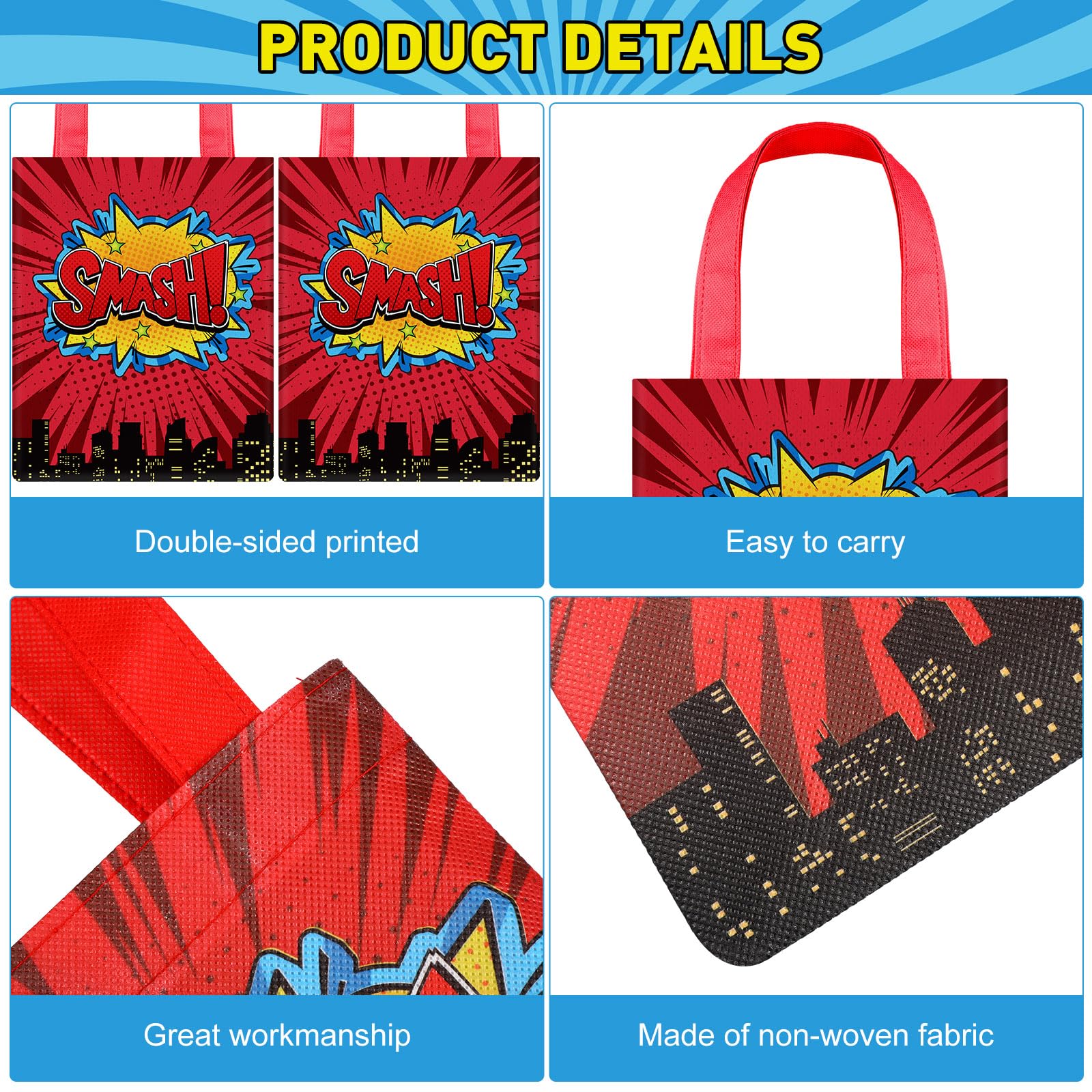 Amazon.com: Photect 24 Pcs Hero Party Favor Bags Hero Theme